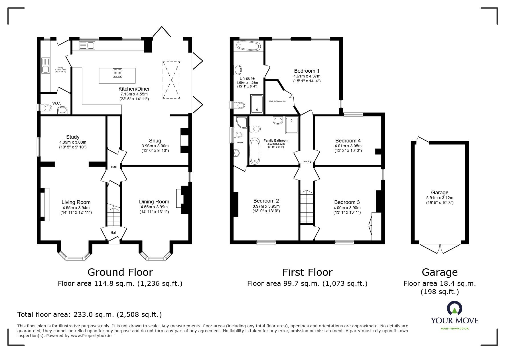 Floorplan of 4 bedroom Detached House for sale, Lower High Street, Waddington, Lincolnshire, LN5