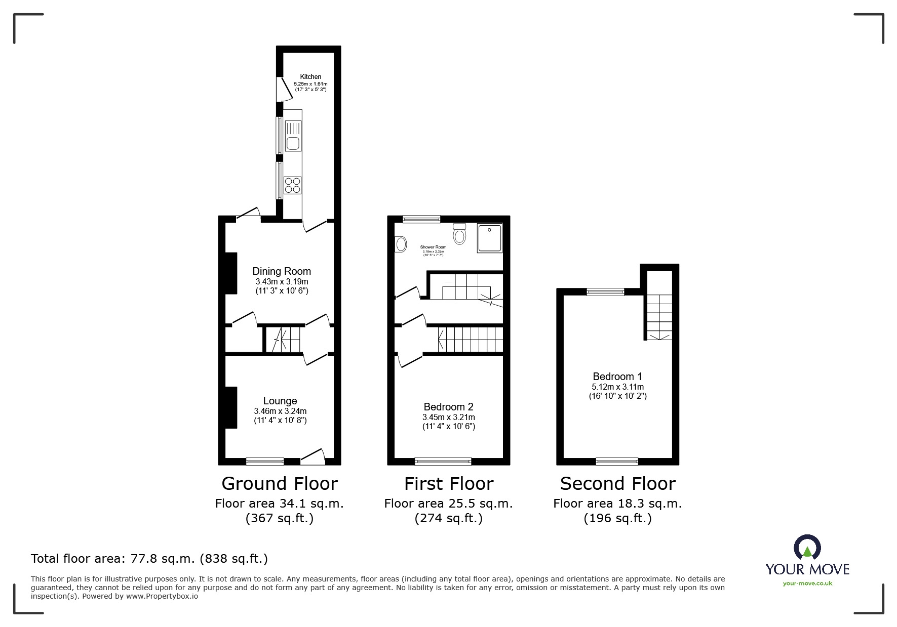 Floorplan of 2 bedroom End Terrace House for sale, Weir Street, Lincoln, Lincolnshire, LN5