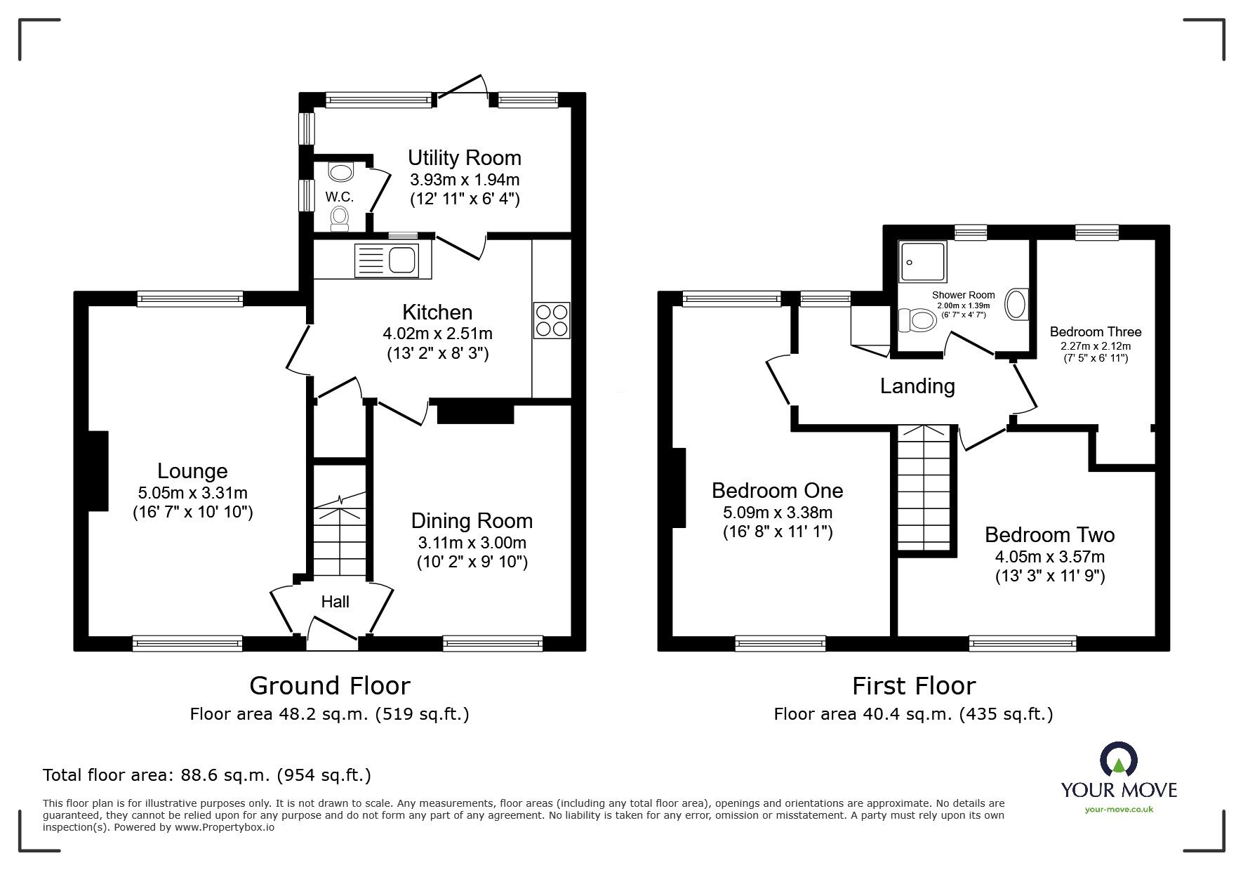 Floorplan of 3 bedroom Mid Terrace House for sale, Chaucer Drive, Lincoln, Lincolnshire, LN2