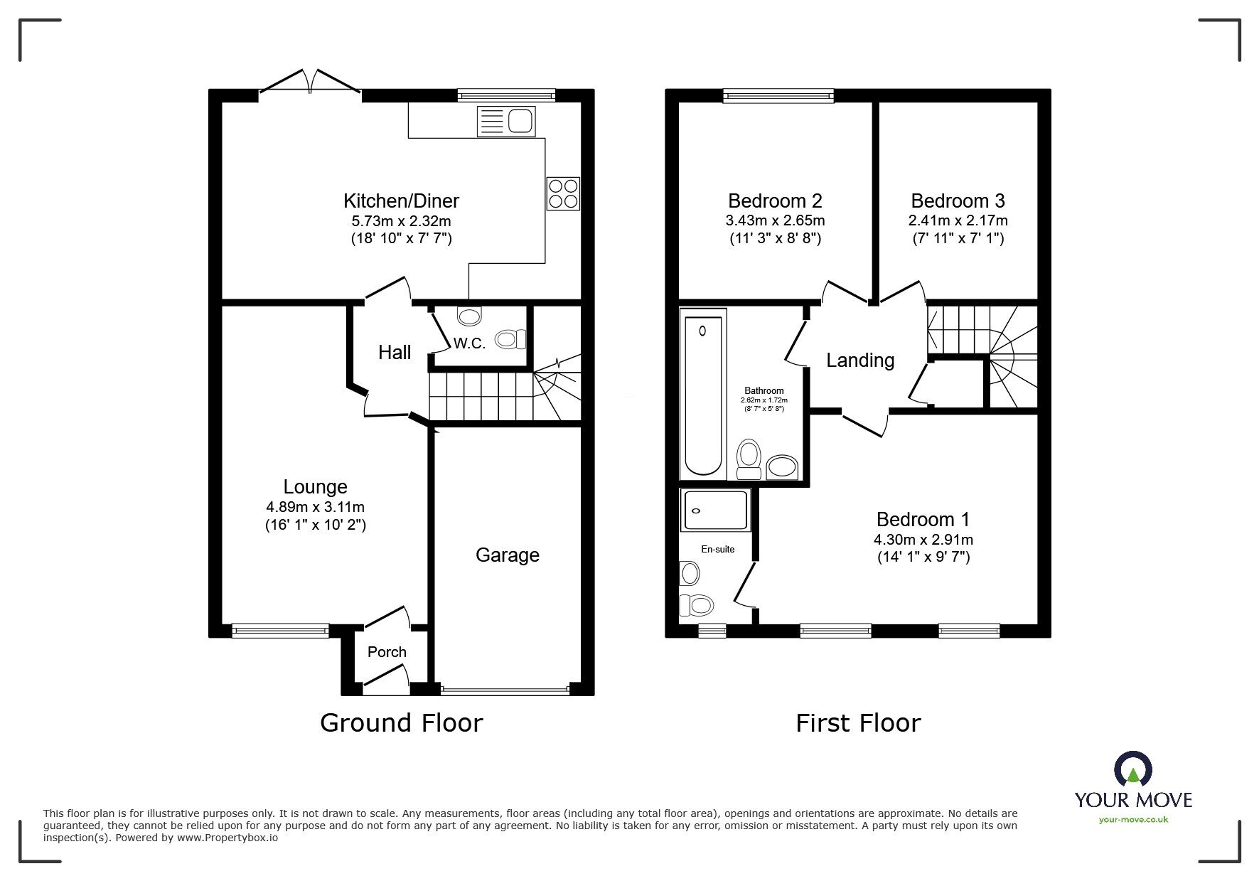 Floorplan of 3 bedroom Semi Detached House for sale, Furnace Close, North Hykeham, Lincolnshire, LN6