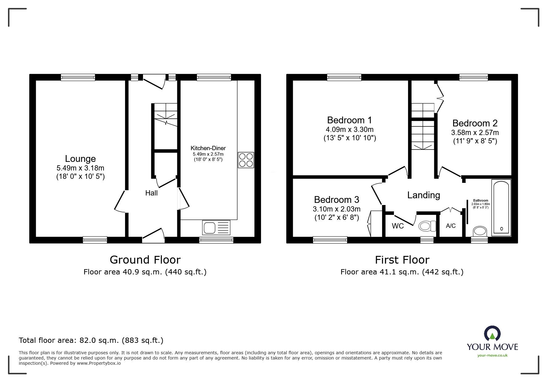Floorplan of 3 bedroom Mid Terrace House for sale, Cydonia Approach, Lincoln, Lincolnshire, LN6
