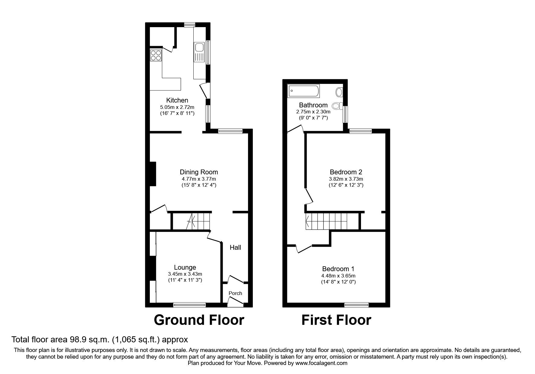 Floorplan of 2 bedroom End Terrace House for sale, Toronto Street, Lincoln, Lincolnshire, LN2