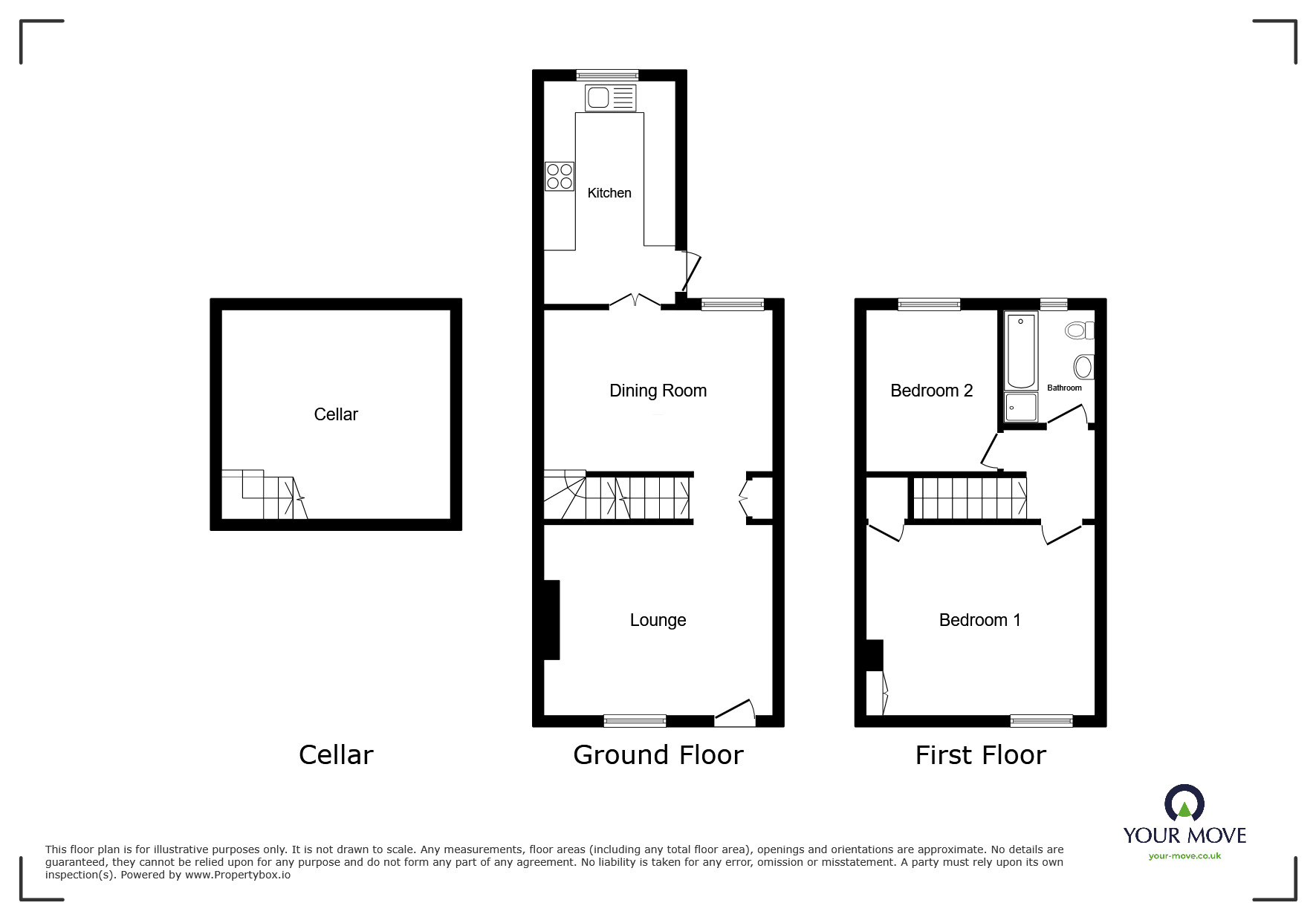 Floorplan of 2 bedroom Mid Terrace House to rent, Upper Saxon Street, Lincoln, Lincolnshire, LN1