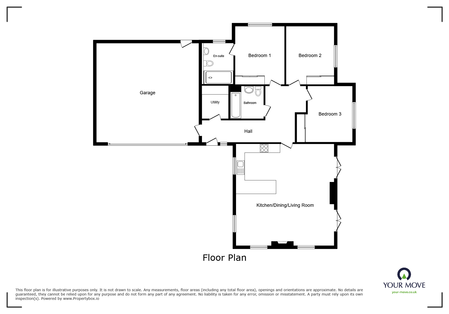Floorplan of 3 bedroom Detached Bungalow for sale, Main Road, Legsby, Lincolnshire, LN8