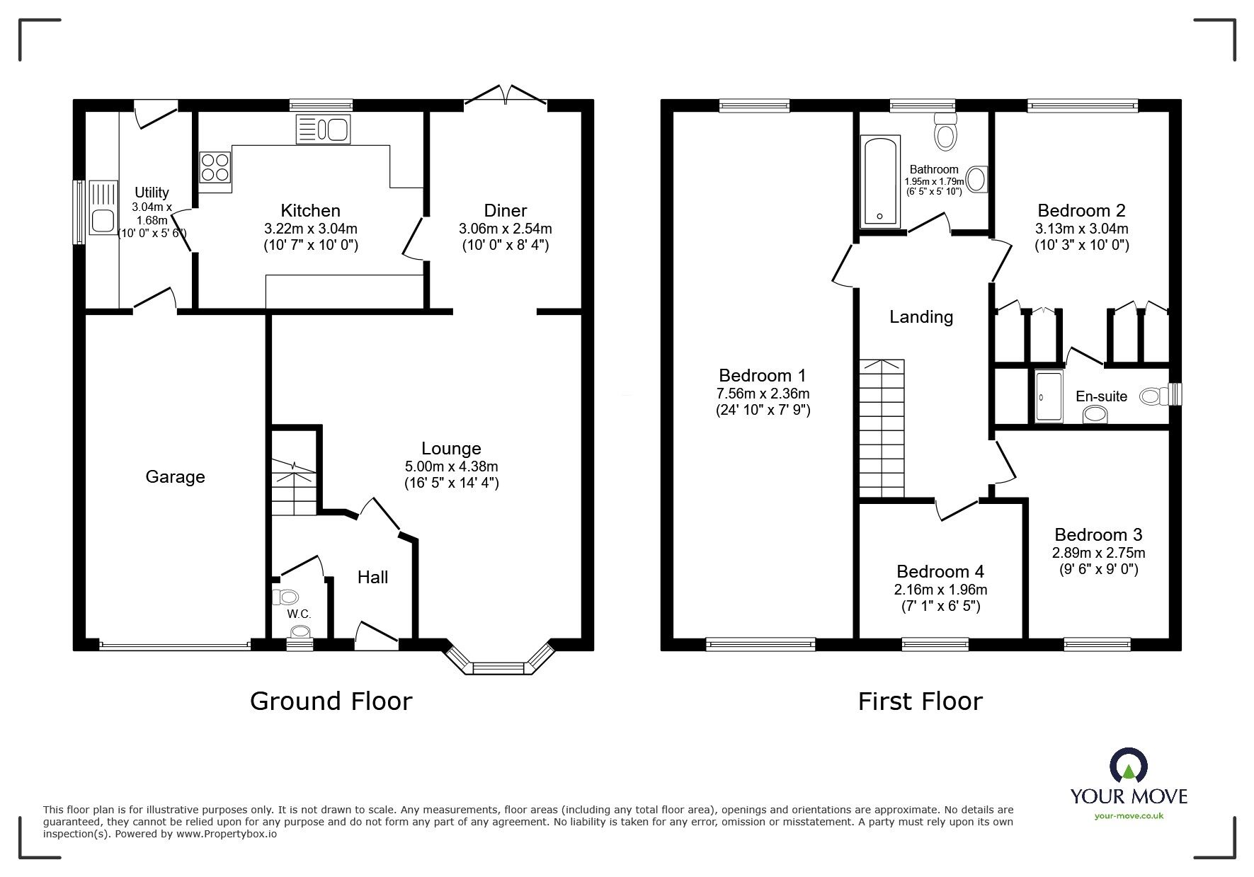 Floorplan of 4 bedroom Detached House for sale, Heath Road, Navenby, Lincolnshire, LN5