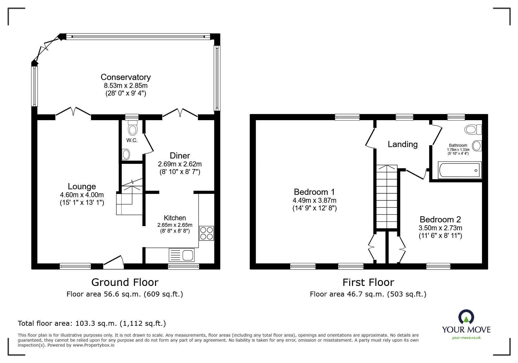 Floorplan of 2 bedroom Mid Terrace House for sale, Sawmill Lane, Wragby, Lincolnshire, LN8