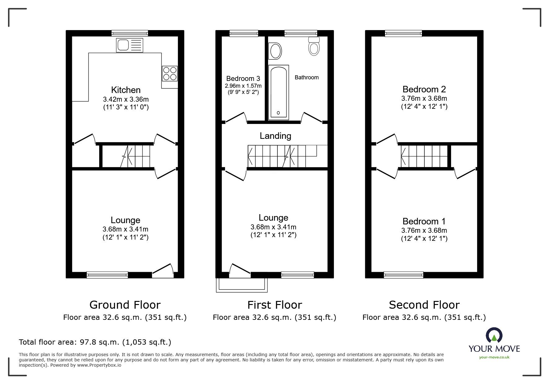 Floorplan of 3 bedroom Mid Terrace House to rent, Lindum Avenue, Lincoln, Lincolnshire, LN2