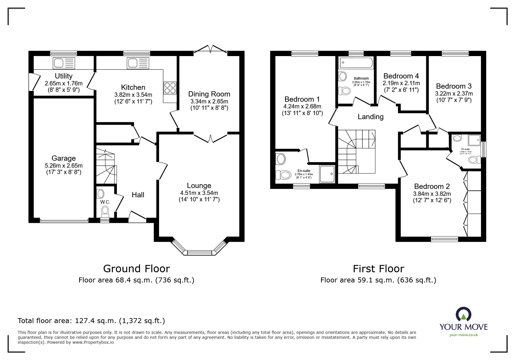 Floorplan of 4 bedroom Detached House for sale, Hobart Close, Waddington, Lincolnshire, LN5