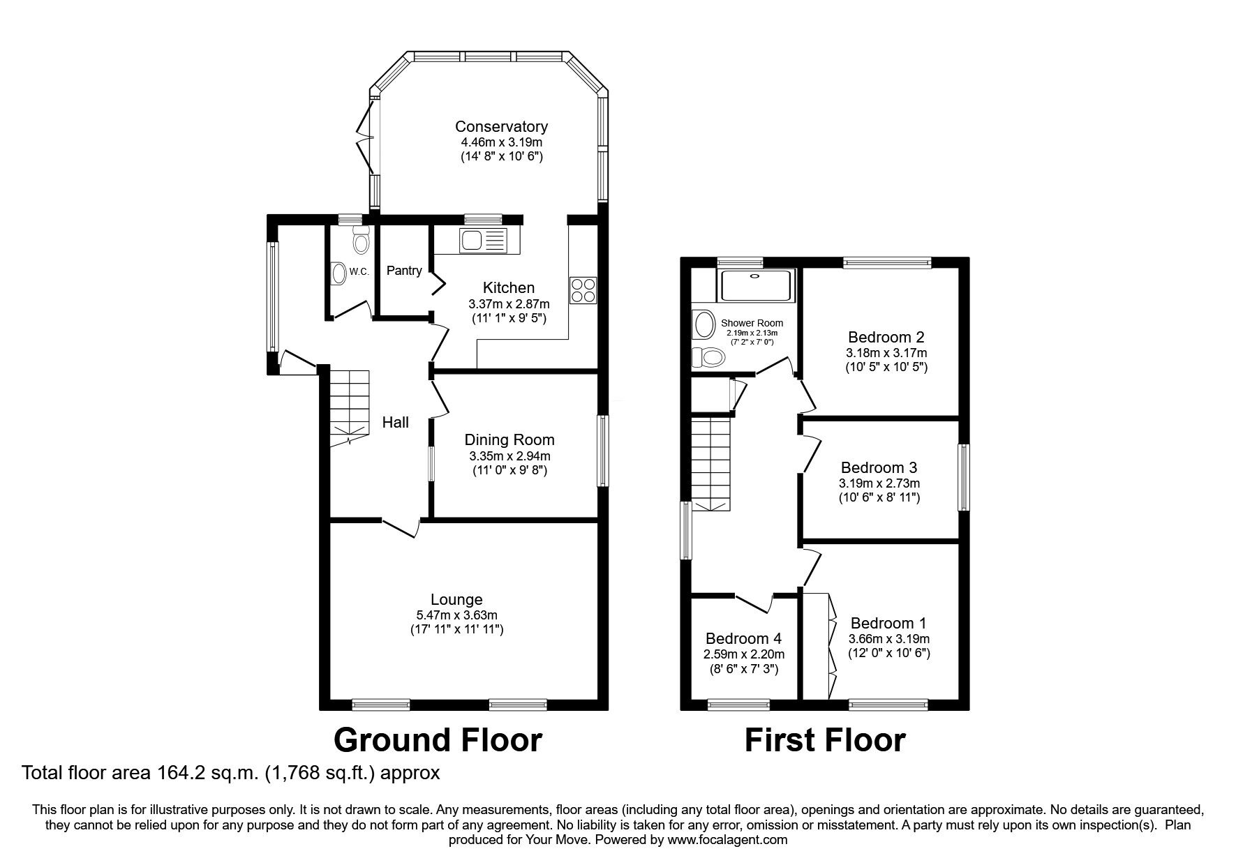 Floorplan of 4 bedroom Detached House for sale, Roselea Avenue, Welton, Lincolnshire, LN2