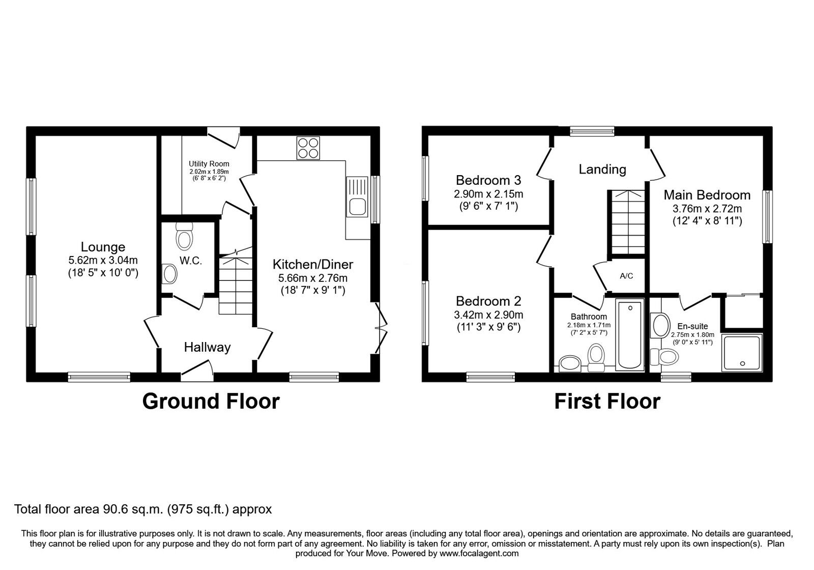 Floorplan of 3 bedroom Detached House for sale, Creasy Drive, Dunholme, Lincolnshire, LN2