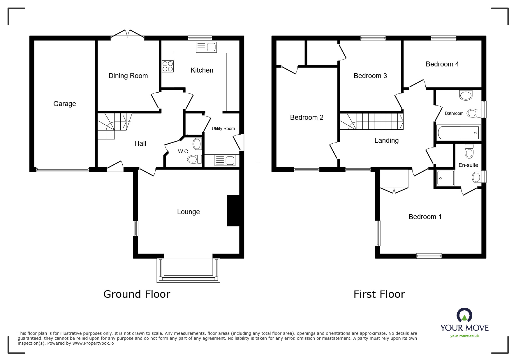 Floorplan of 4 bedroom House to rent, Rochester Close, Bracebridge Heath, Lincolnshire, LN4
