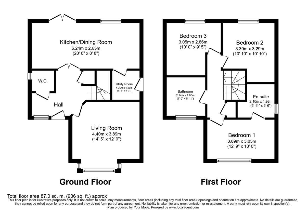Floorplan of 3 bedroom Detached House for sale, Grafham Drive, Waddington, Lincolnshire, LN5