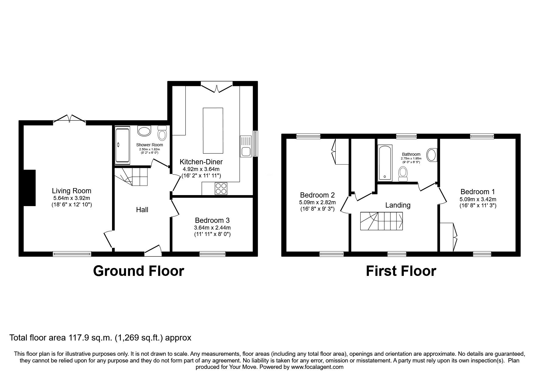 Floorplan of 3 bedroom Detached House for sale, Orchard Close, Dunston, Lincolnshire, LN4