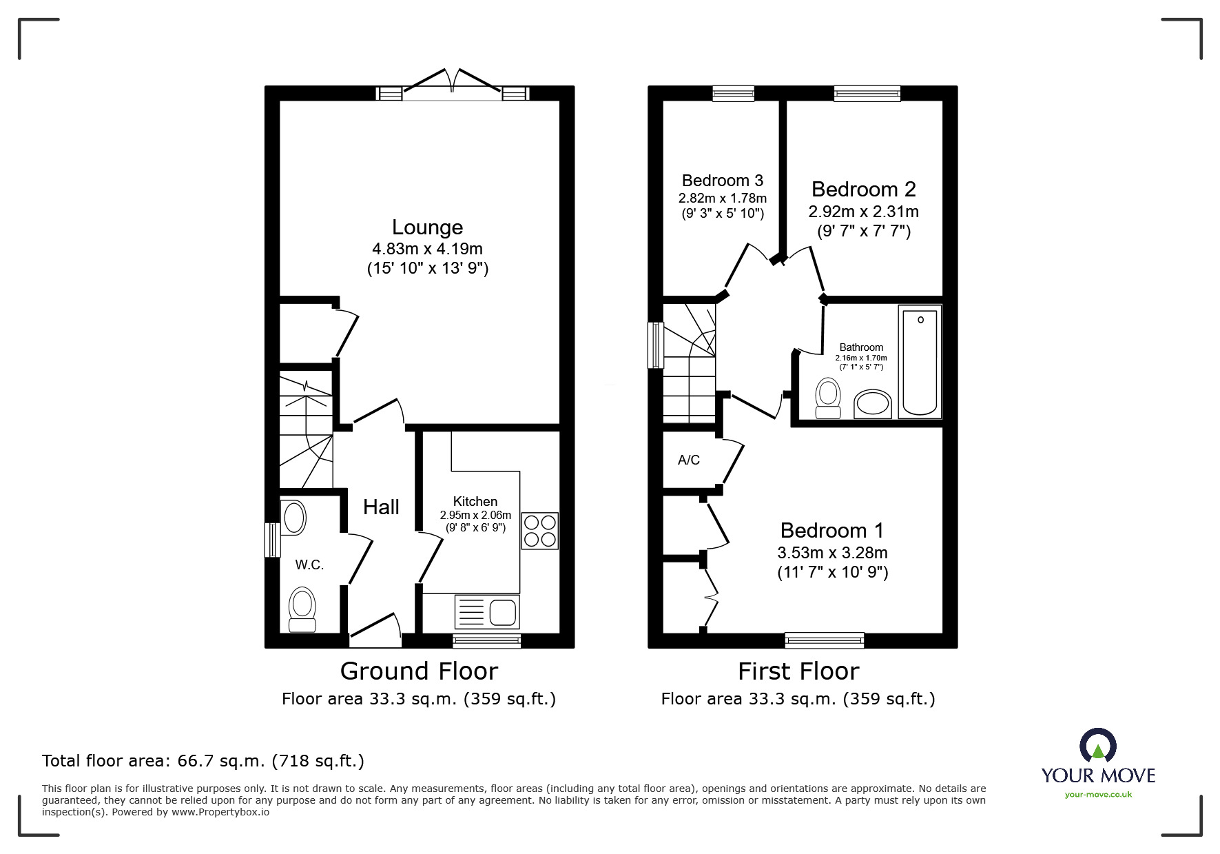 Floorplan of 3 bedroom Semi Detached House for sale, Antonius Way, North Hykeham, Lincolnshire, LN6