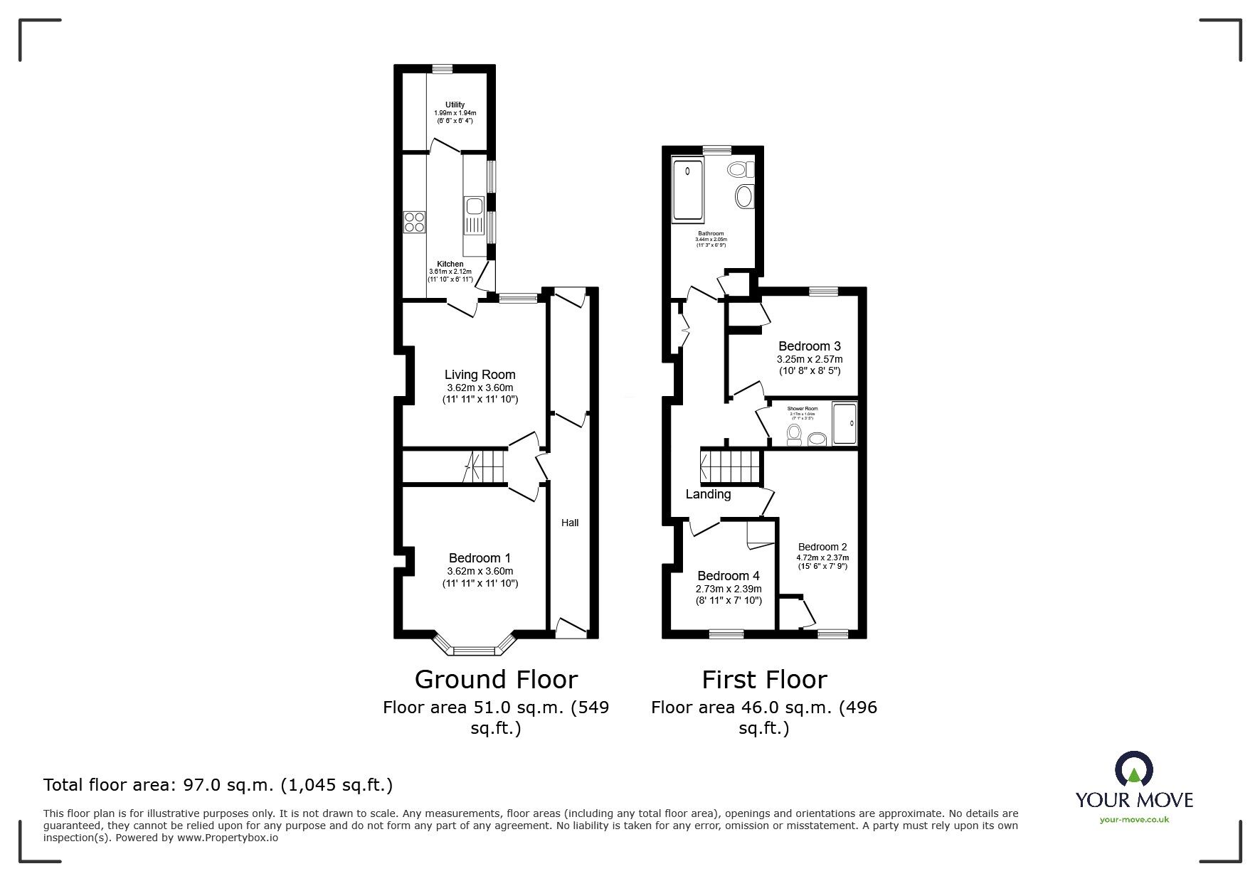 Floorplan of 4 bedroom Mid Terrace House for sale, Cecil Street, Lincoln, Lincolnshire, LN1