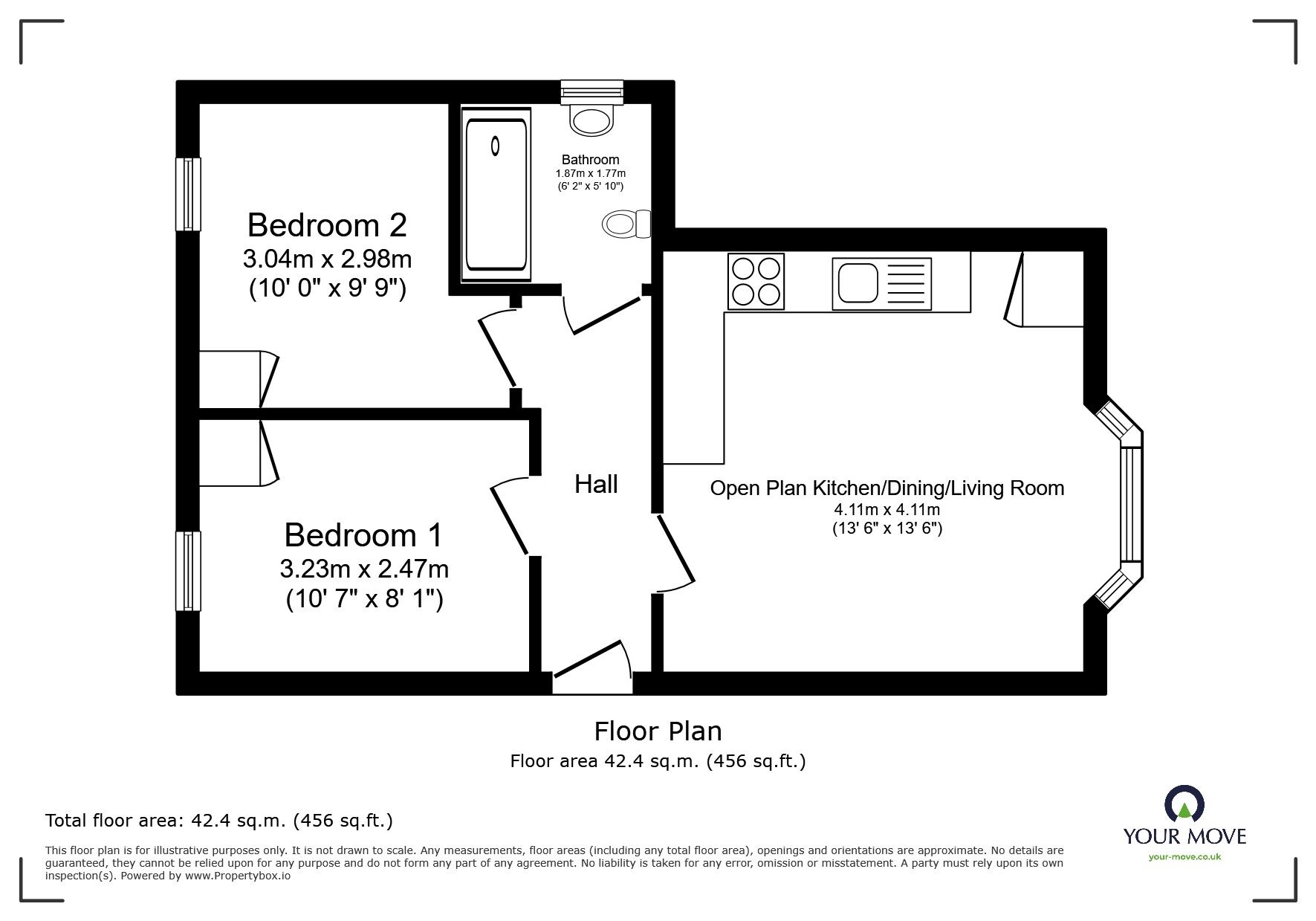 Floorplan of 2 bedroom Flat for sale, Robey Court, Robey Street, Lincolnshire, LN5