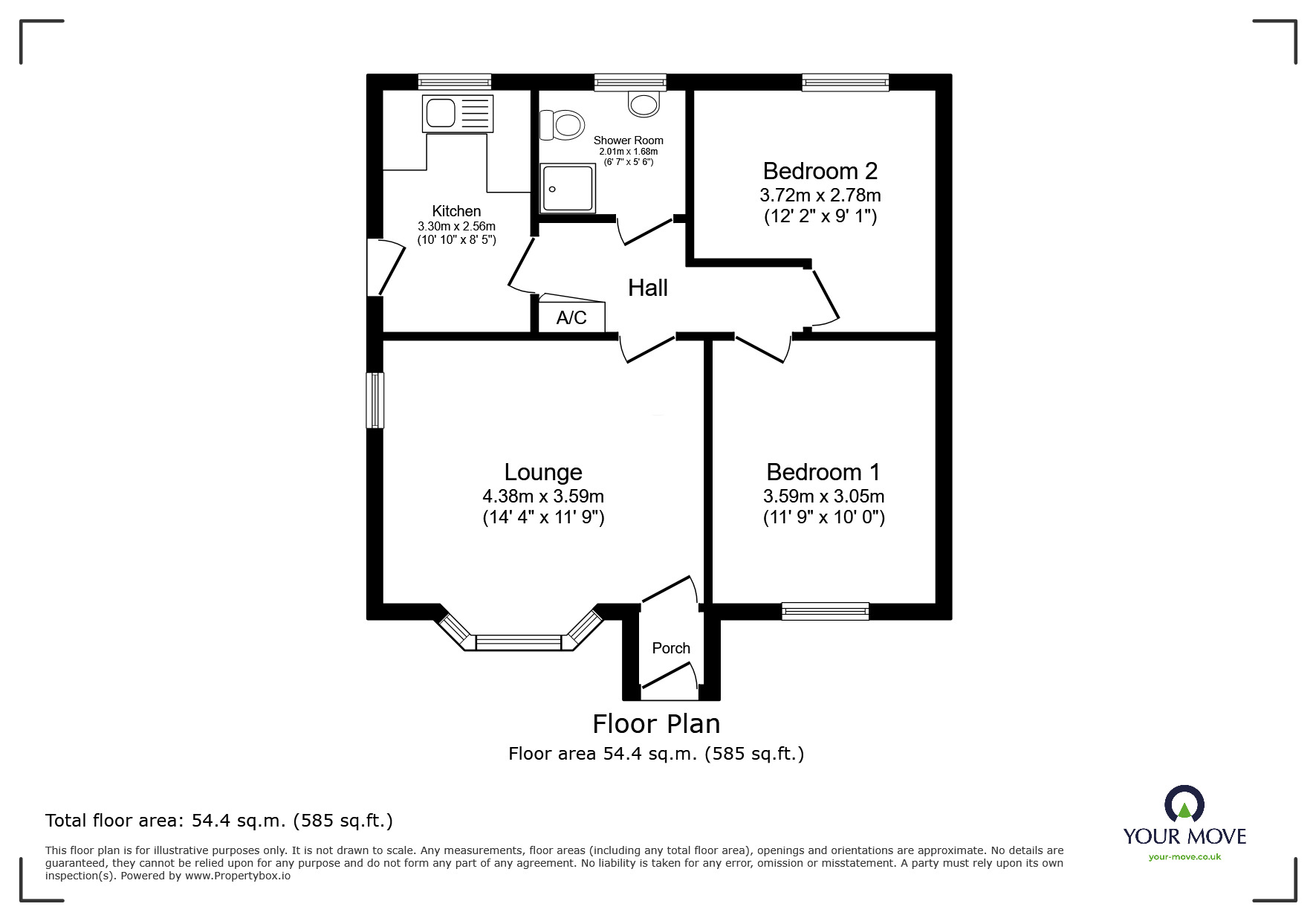 Floorplan of 2 bedroom Detached Bungalow for sale, Linden Avenue, Branston, Lincolnshire, LN4