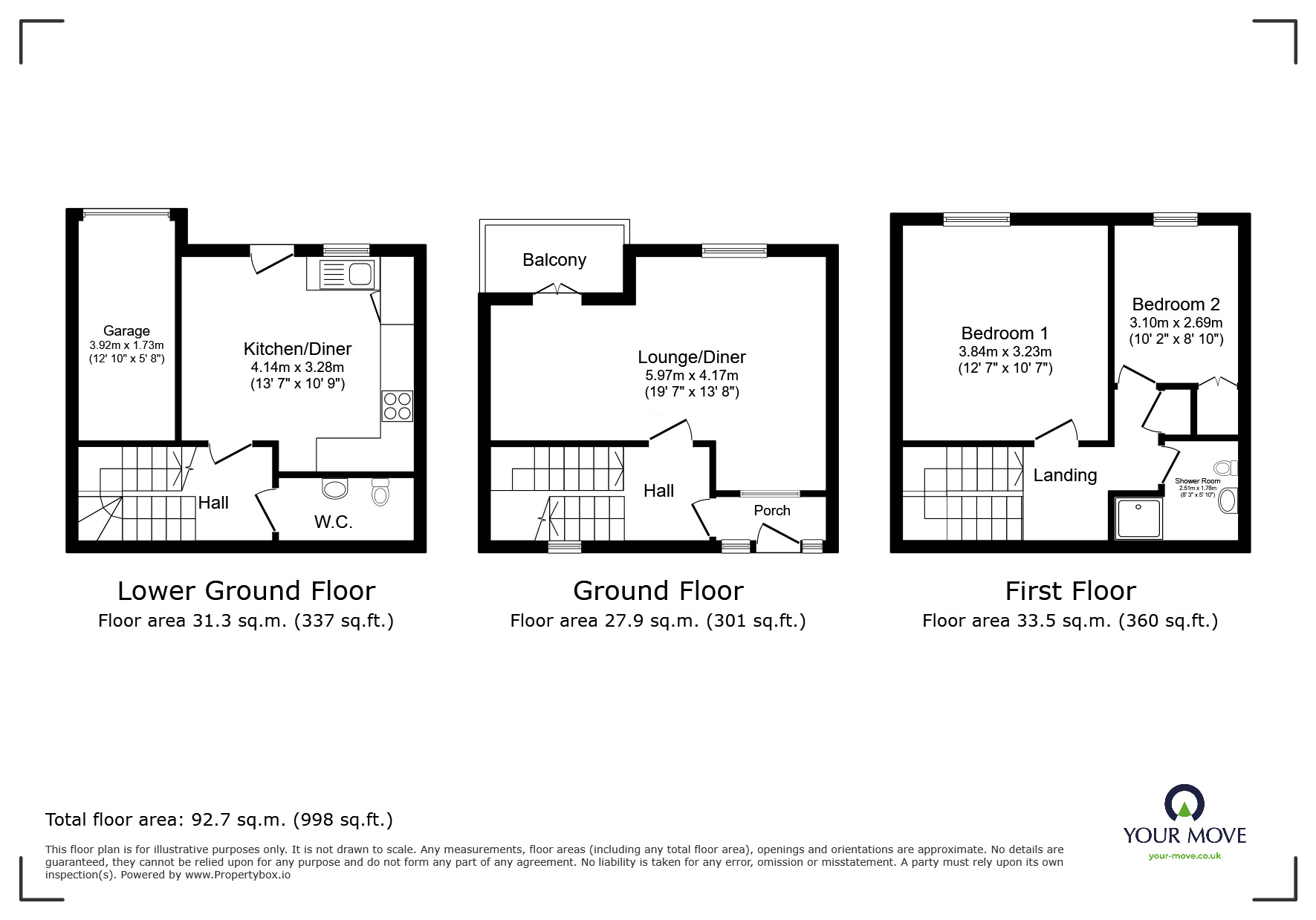 Floorplan of 2 bedroom Mid Terrace House to rent, Neustadt Court, Lincoln, Lincolnshire, LN2