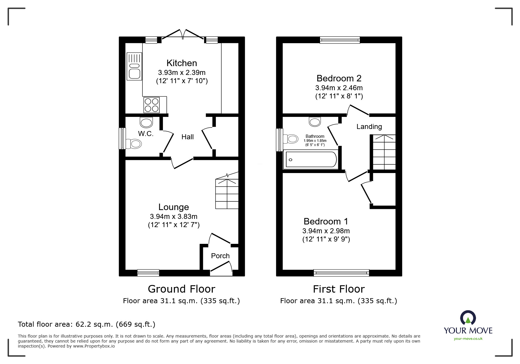 Floorplan of 2 bedroom Semi Detached House for sale, Vespasian Way, North Hykeham, Lincolnshire, LN6