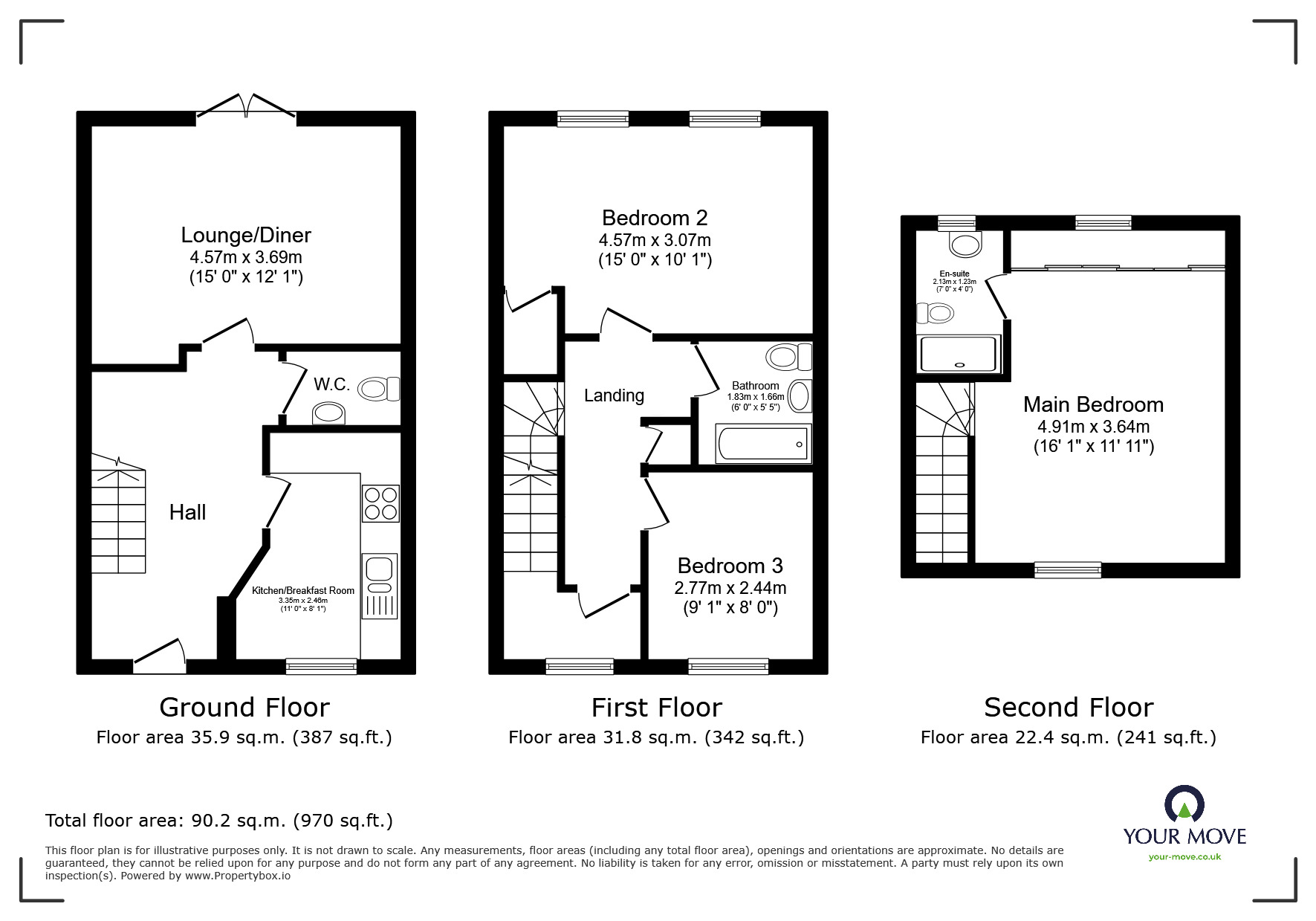 Floorplan of 3 bedroom Semi Detached House for sale, Fleetwood Road, Waddington, Lincolnshire, LN5