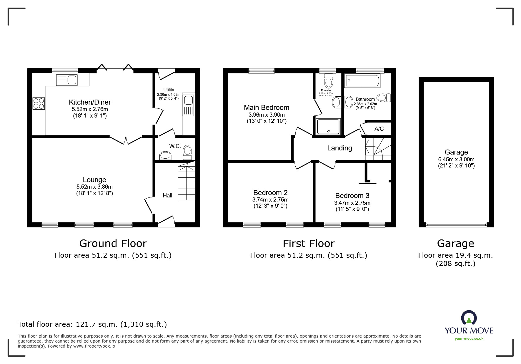 Floorplan of 3 bedroom Detached House for sale, Cleveland Avenue, North Hykeham, Lincolnshire, LN6