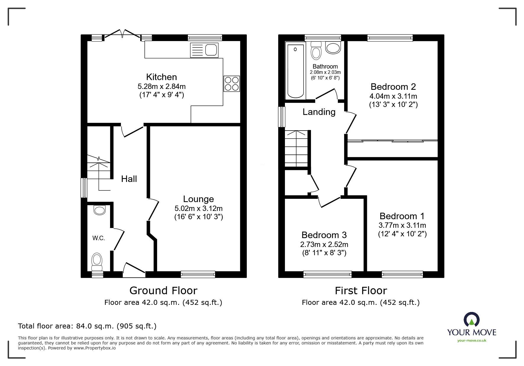 Floorplan of 3 bedroom Semi Detached House for sale, Blades Drive, Saxilby, Lincolnshire, LN1