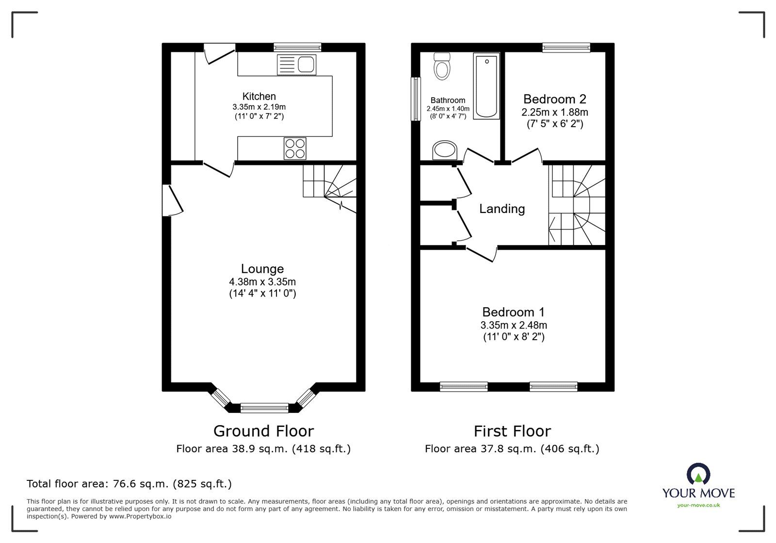 Floorplan of 2 bedroom Semi Detached House for sale, Stenigot Close, Lincoln, Lincolnshire, LN6