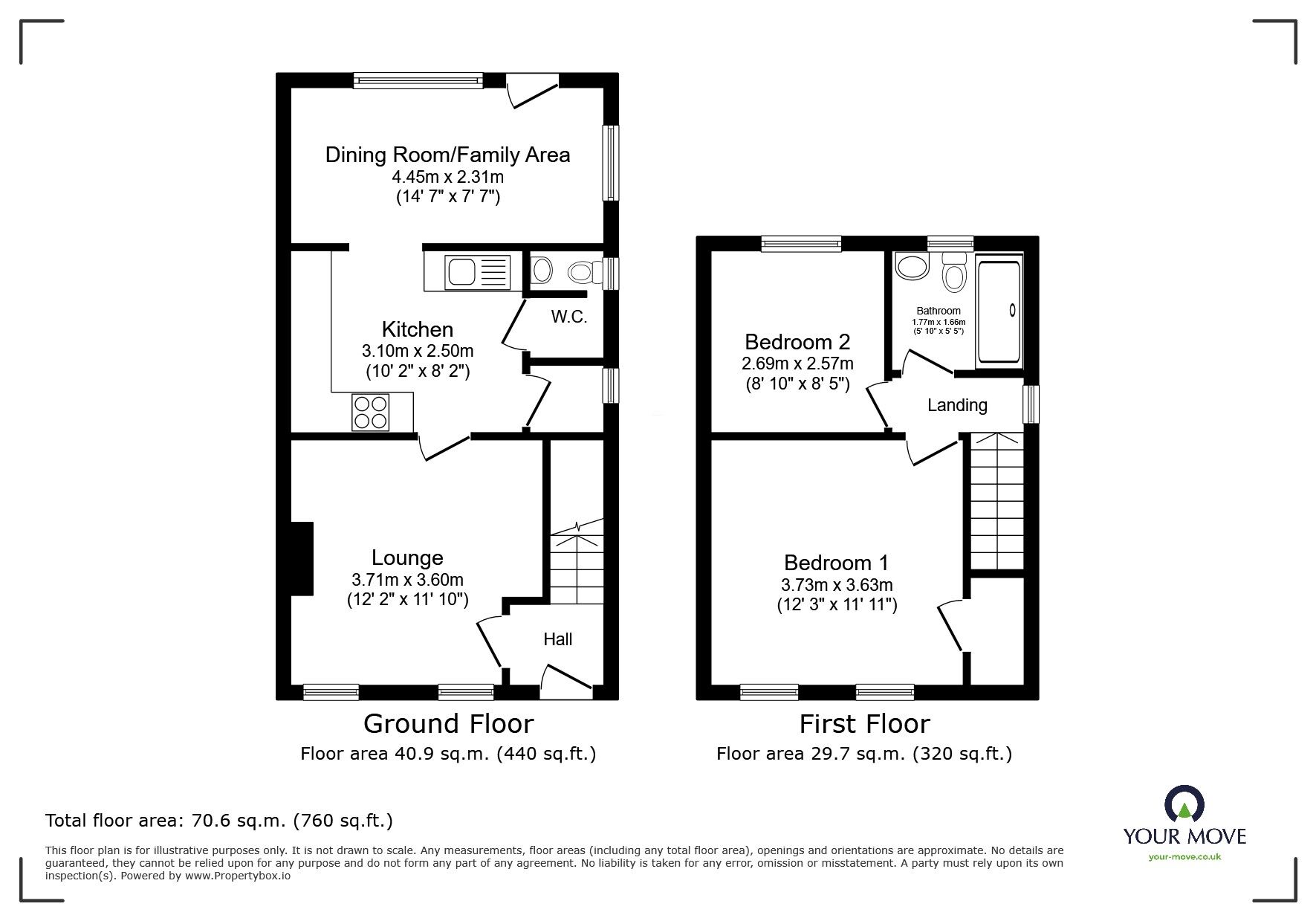 Floorplan of 2 bedroom End Terrace House for sale, St. Peters Avenue, Lincolnshire, LN6