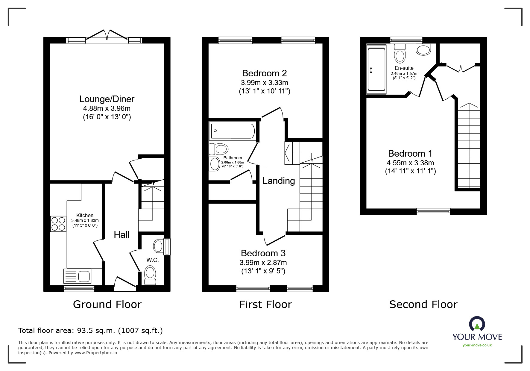 Floorplan of 3 bedroom Semi Detached House for sale, New Swan Close, Witham St. Hughs, Lincolnshire, LN6