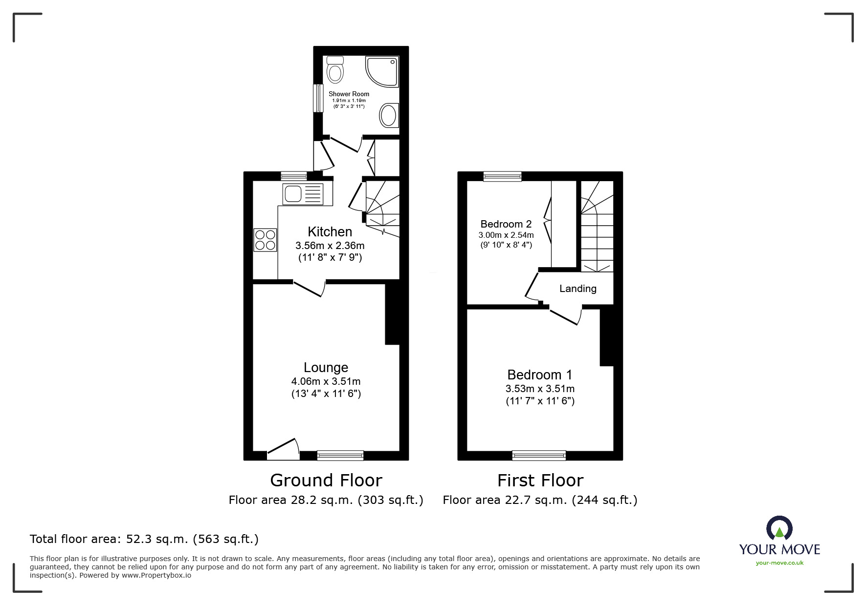 Floorplan of 2 bedroom End Terrace House for sale, Fairfax Street, Lincoln, Lincolnshire, LN5