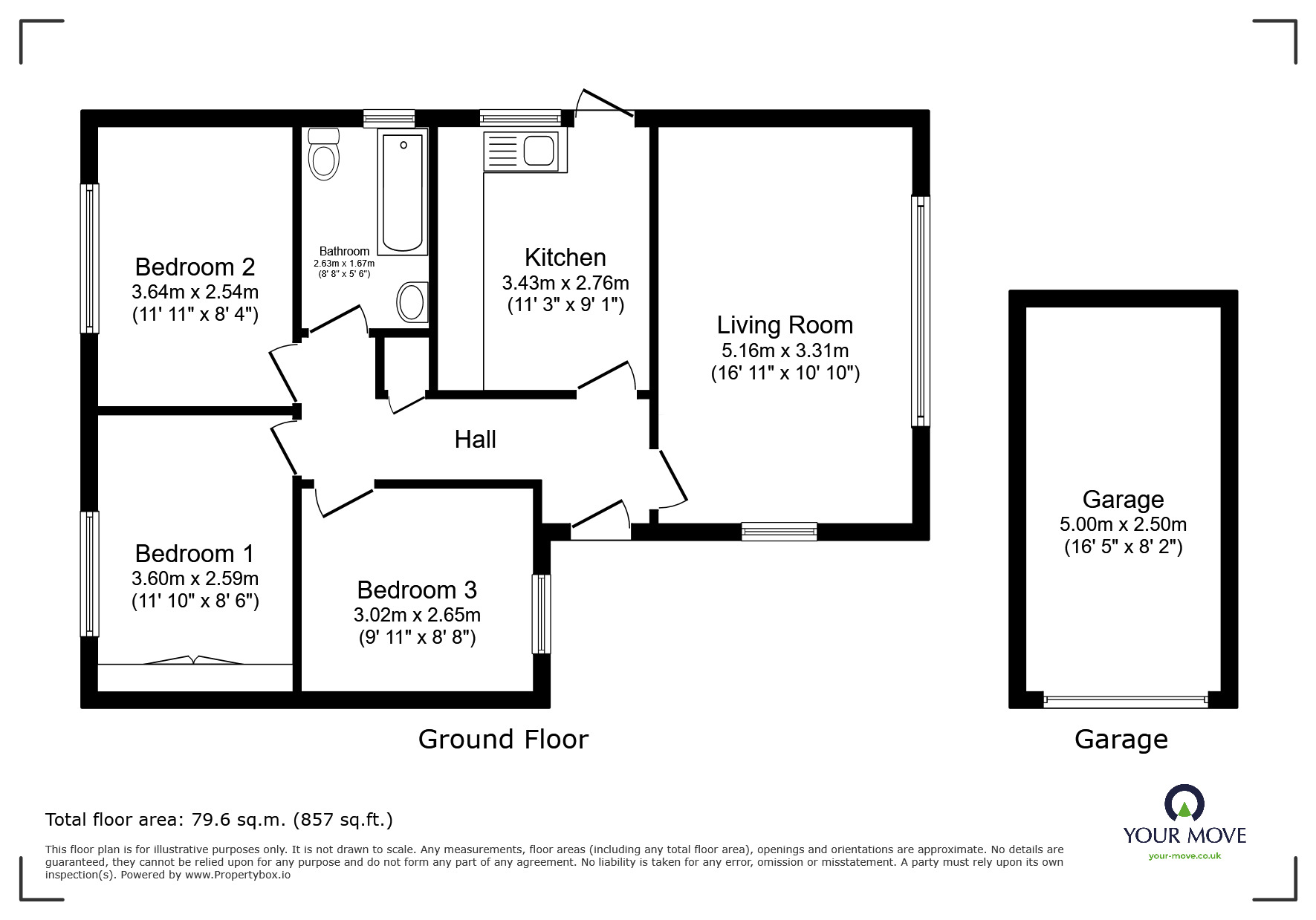 Floorplan of 3 bedroom Detached Bungalow for sale, The Crescent, Bracebridge Heath, Lincolnshire, LN4