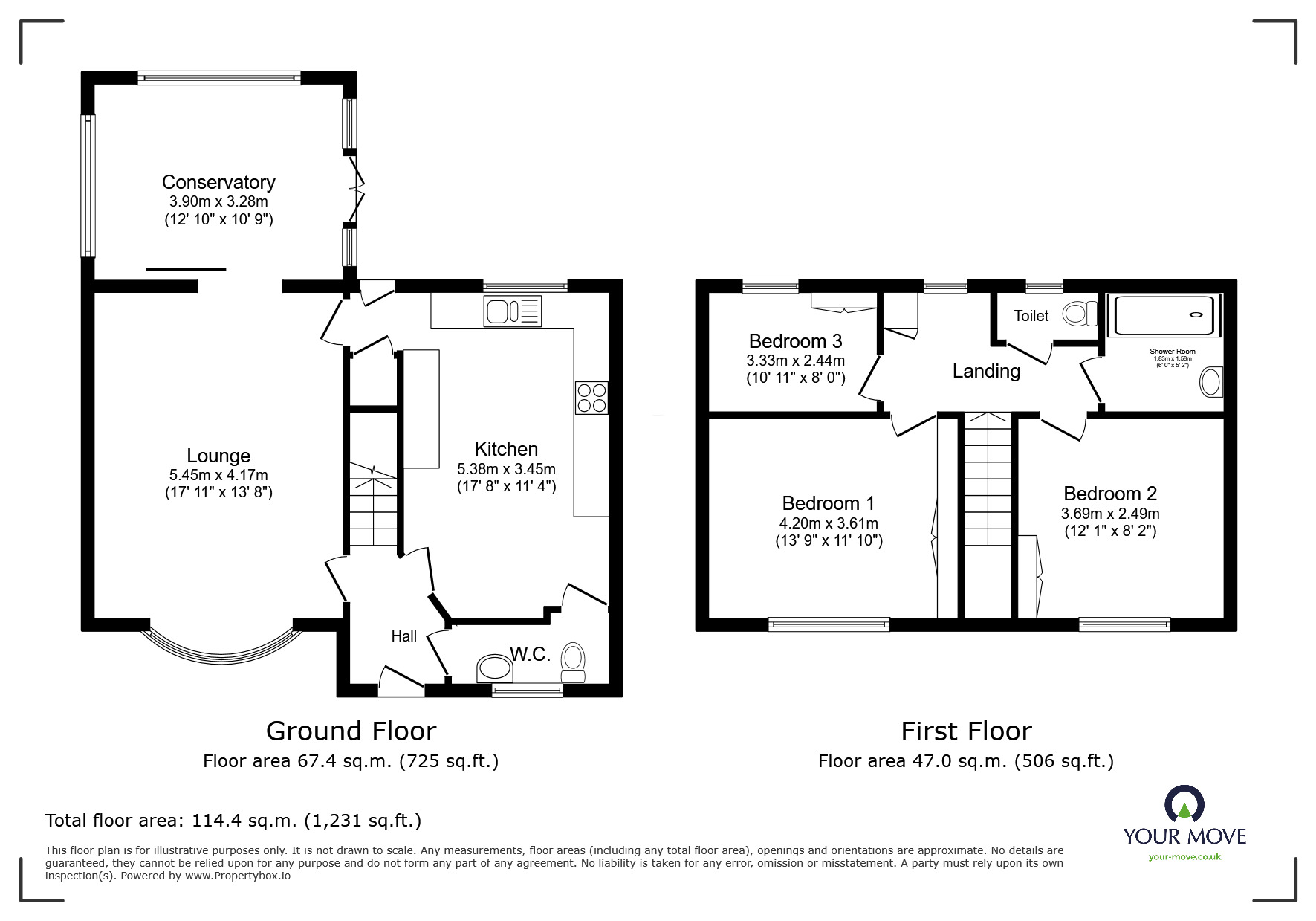 Floorplan of 3 bedroom End Terrace House for sale, Finch Close, Lincoln, Lincolnshire, LN6