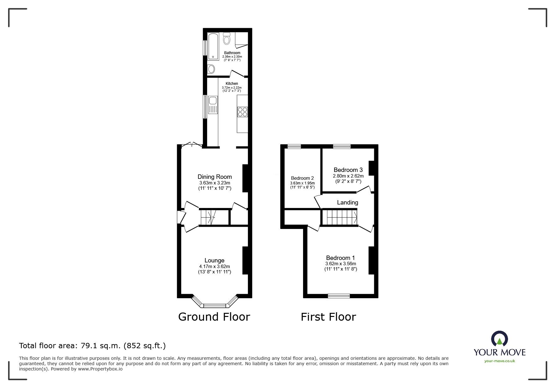Floorplan of 3 bedroom Mid Terrace House for sale, Abbot Street, Lincoln, Lincolnshire, LN5