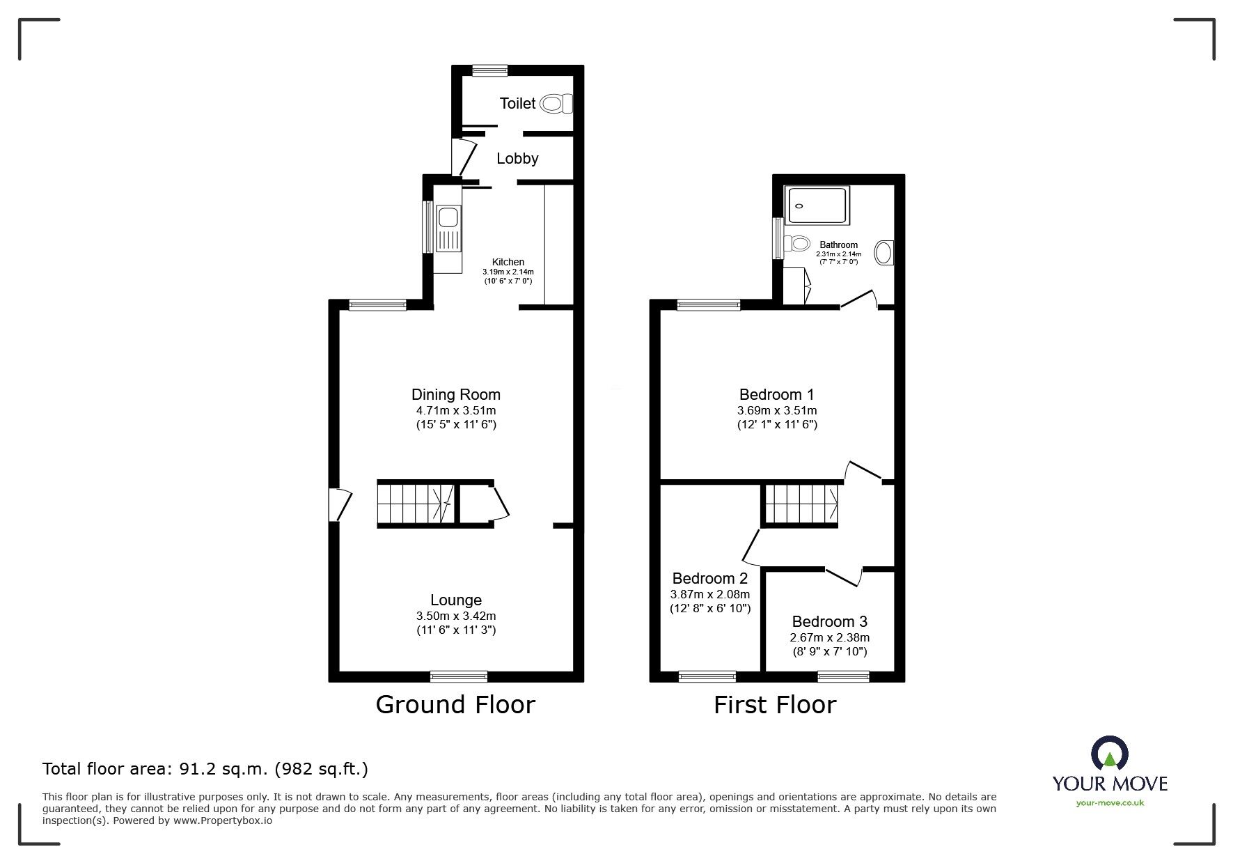 Floorplan of 3 bedroom Mid Terrace House for sale, Toronto Street, Lincoln, Lincolnshire, LN2