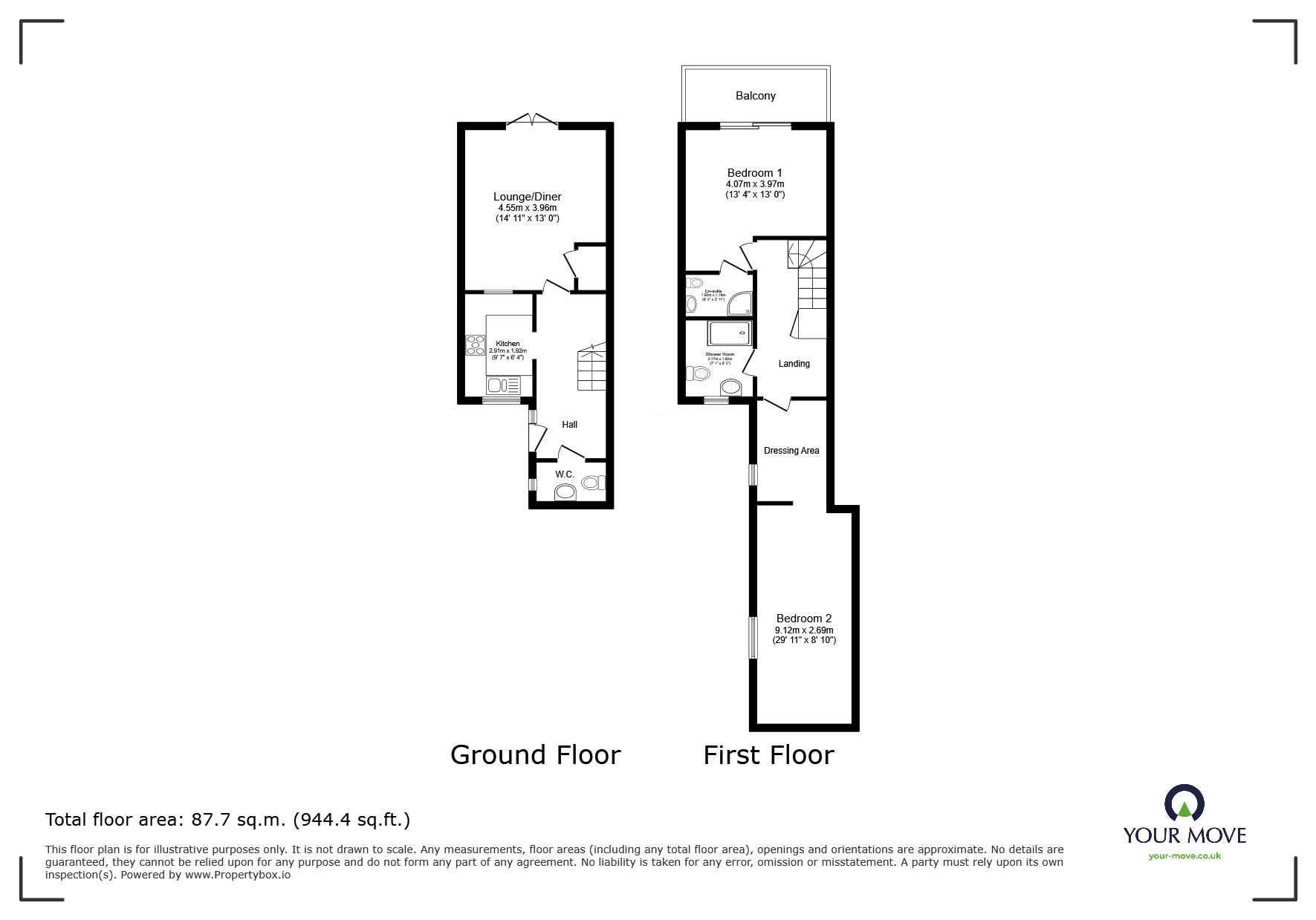 Floorplan of 2 bedroom Mid Terrace House for sale, Ellisons Quay, Burton Waters, Lincolnshire, LN1