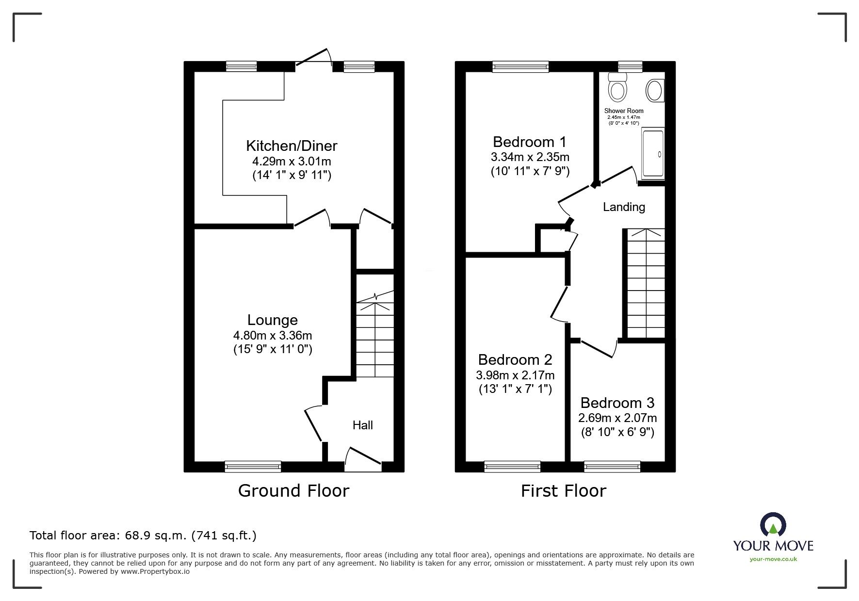 Floorplan of 3 bedroom Mid Terrace House for sale, Glenarm Crescent, Lincoln, Lincolnshire, LN5