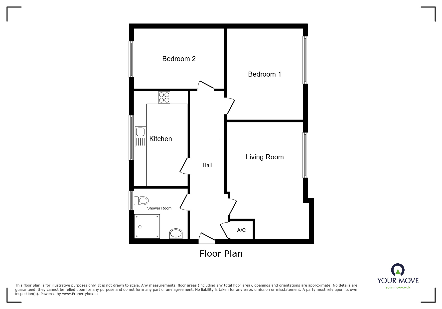 Floorplan of 2 bedroom Flat to rent, Rugby Court, Grantham, Lincolnshire, NG31