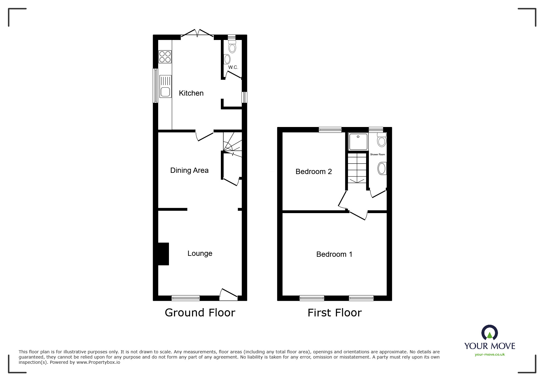Floorplan of 2 bedroom Mid Terrace House for sale, Dogdyke Road, Coningsby, Lincolnshire, LN4