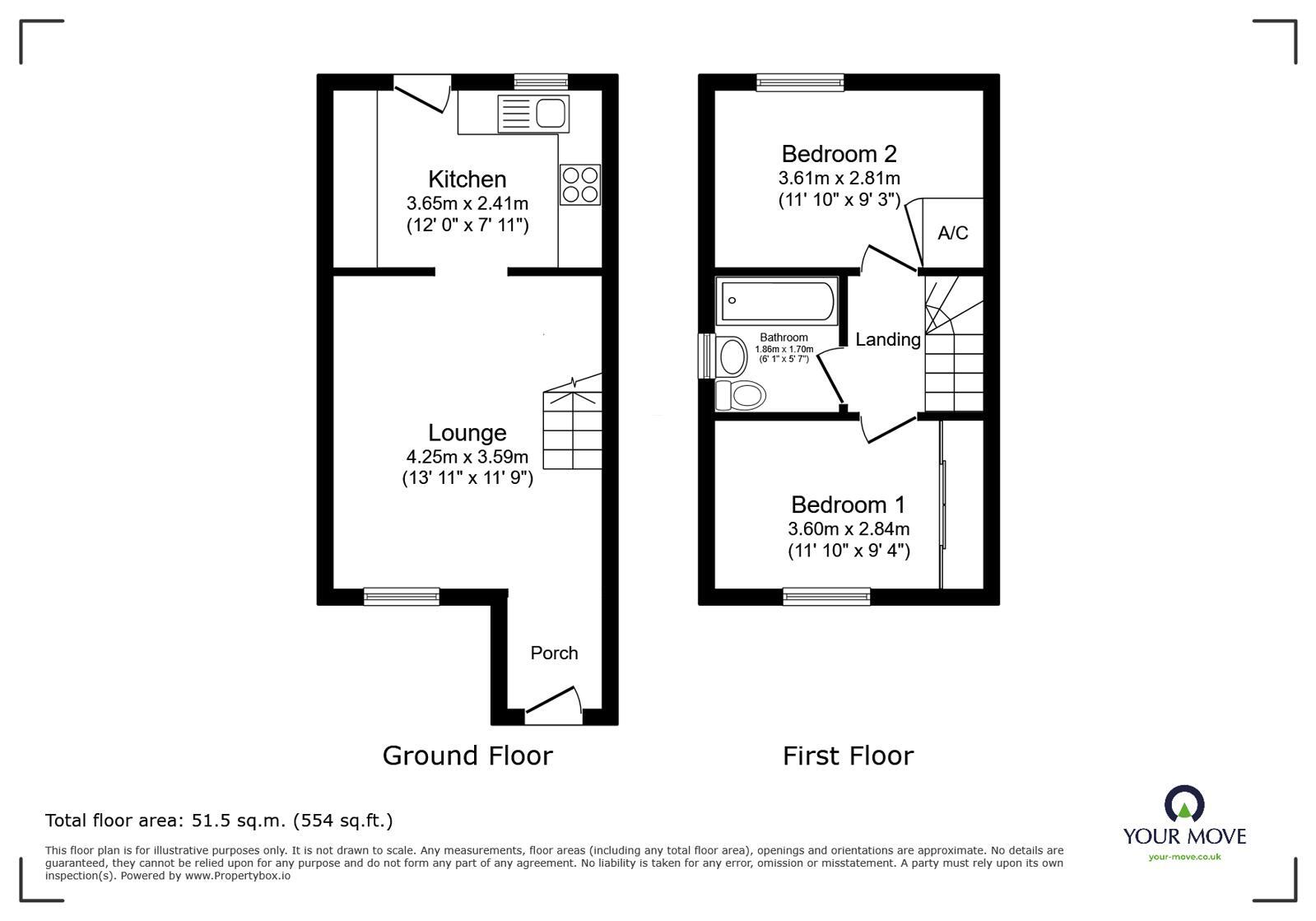 Floorplan of 2 bedroom Mid Terrace House for sale, Chesney Road, Lincolnshire, LN2