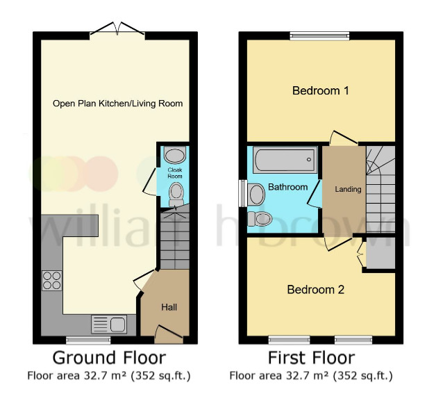 Floorplan of 2 bedroom End Terrace House to rent, Furnace Close, North Hykeham, Lincolnshire, LN6