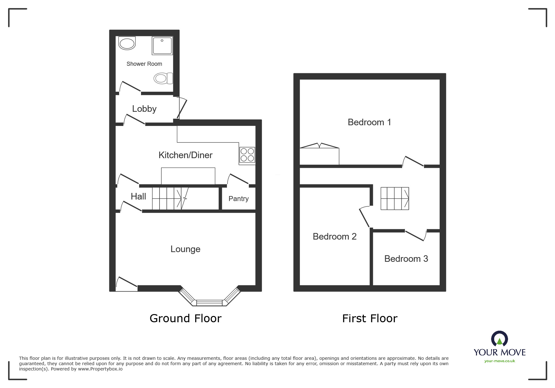 Floorplan of 3 bedroom Mid Terrace House to rent, Oakfield Street, Lincoln, Lincolnshire, LN2