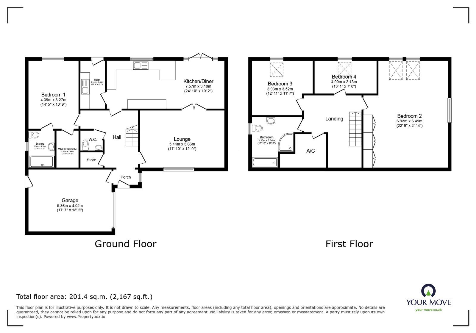 Floorplan of 4 bedroom Detached House for sale, Honey Pot Close, Lincoln, Lincolnshire, LN2
