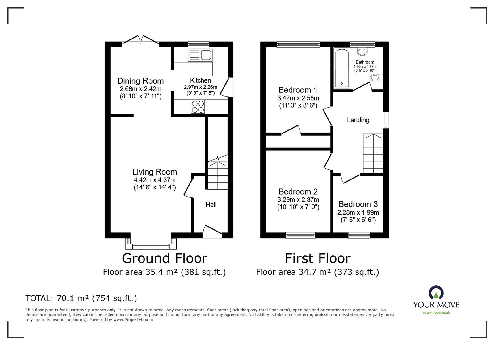 Floorplan of 3 bedroom Link Detached House for sale, Windsor Close, Sudbrooke, Lincolnshire, LN2