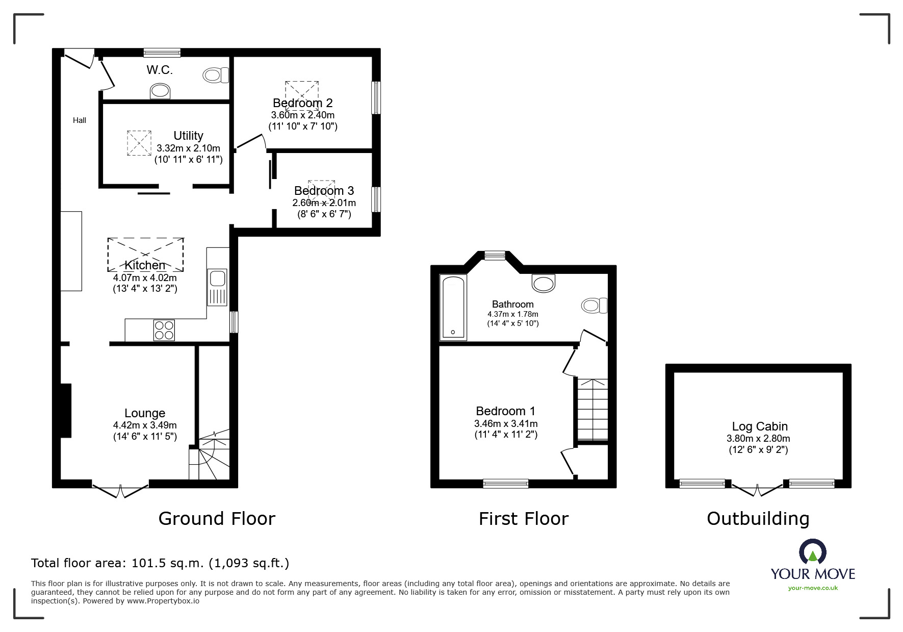 Floorplan of End Terrace House for sale, Blacksmiths Lane, Harmston, Lincolnshire, LN5