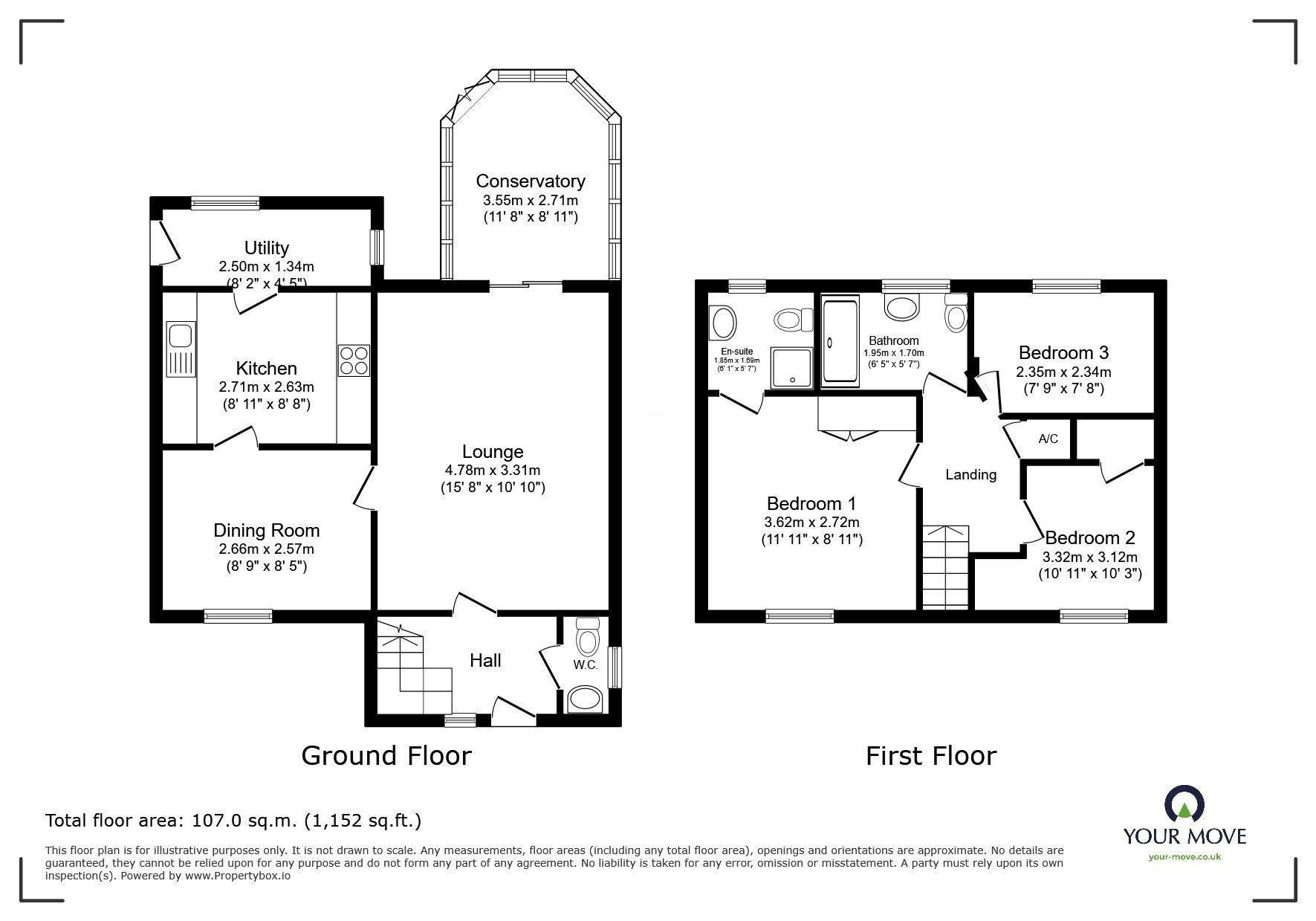 Floorplan of 3 bedroom Detached House for sale, Heron Walk, North Hykeham, Lincolnshire, LN6