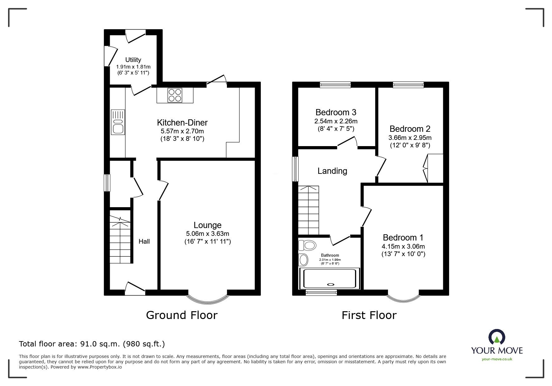 Floorplan of 3 bedroom Semi Detached House for sale, Park Avenue, Lincoln, Lincolnshire, LN6