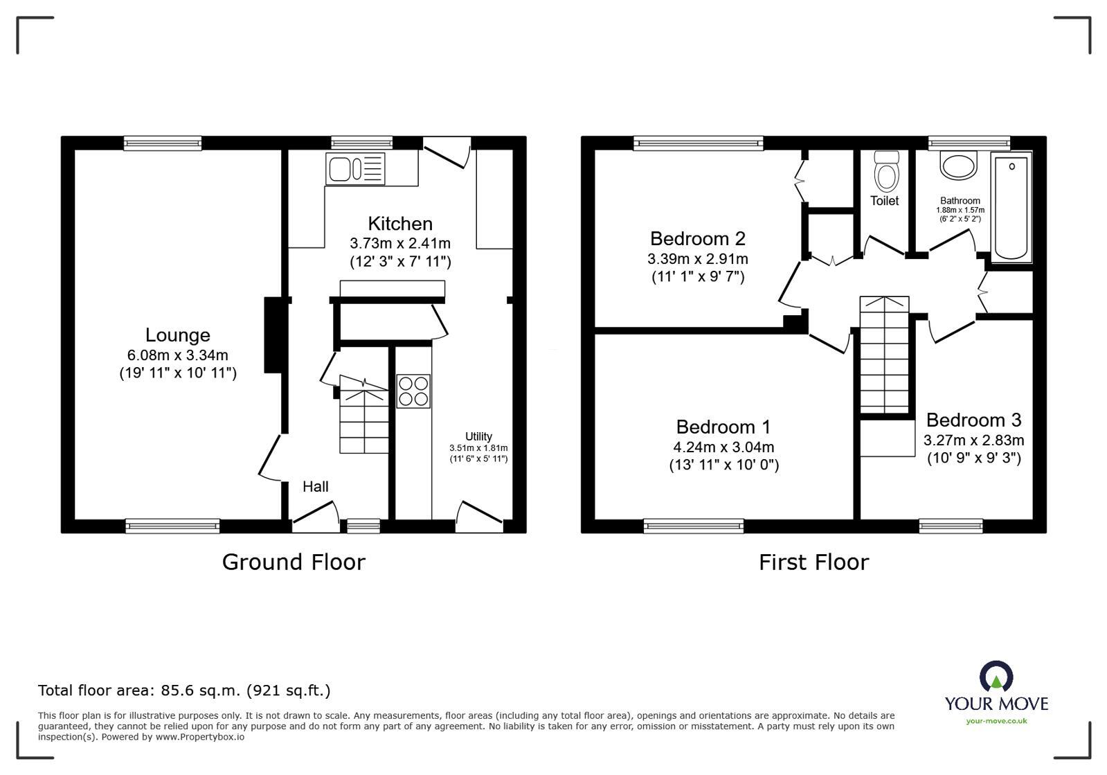 Floorplan of 3 bedroom Mid Terrace House for sale, Stapleford Avenue, Lincoln, Lincolnshire, LN2