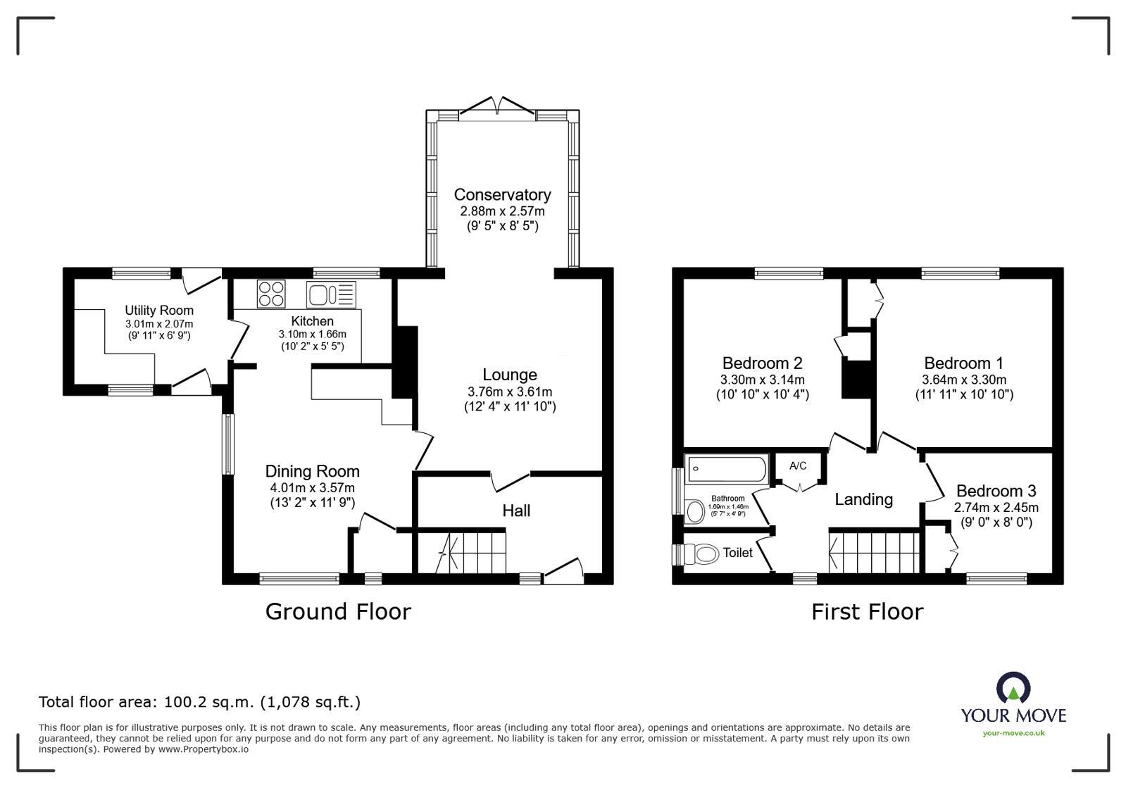 Floorplan of 3 bedroom Semi Detached House for sale, Spanby Drive, Lincoln, Lincolnshire, LN6