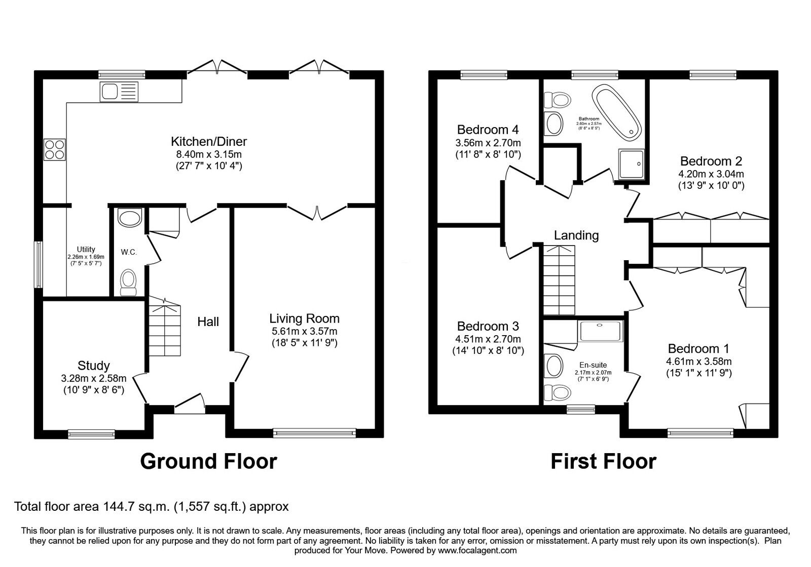 Floorplan of 4 bedroom Detached House for sale, Rivermead, Lincoln, Lincolnshire, LN6