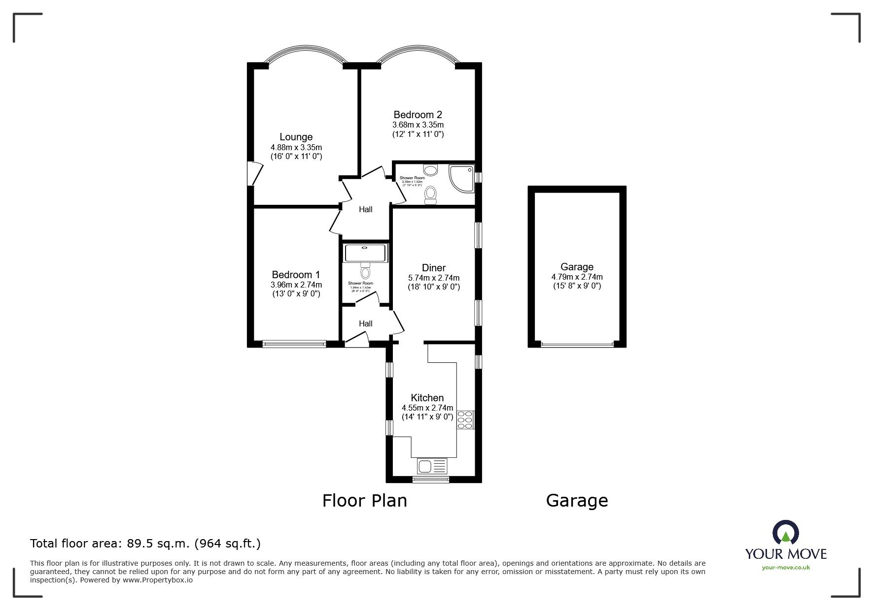 Floorplan of 2 bedroom Detached Bungalow for sale, Thorpe Lane, South Hykeham, Lincolnshire, LN6